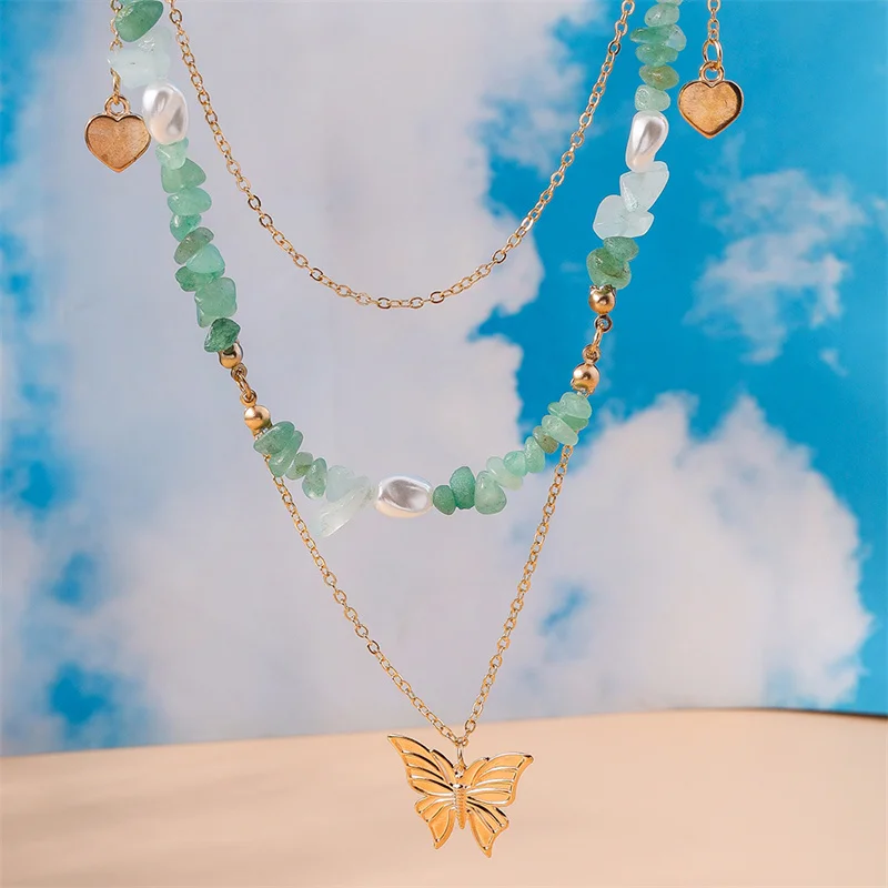 Aihua Boho Kpop Bunte Unregelmäßige Naturstein Hohl Stern Anhänger Halsband Halskette Frauen Goth Perle Kette Y2K Schmuck Zubehör – Detail 13