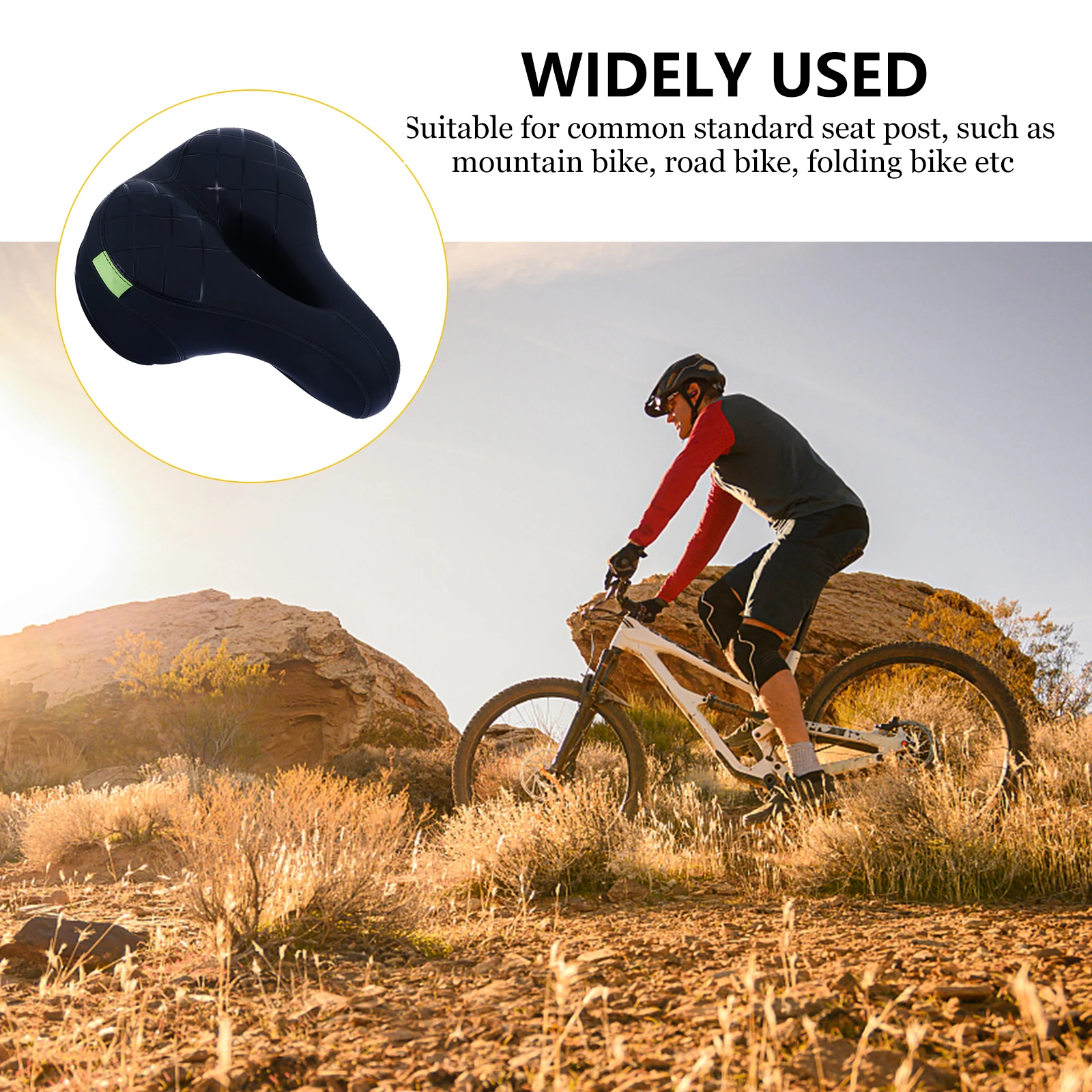 

Premium Bicycle Saddle Comfortable Bike Seat For Road Mountain Cycling Shock Absorption Waterproof Durable Lightweight Easy