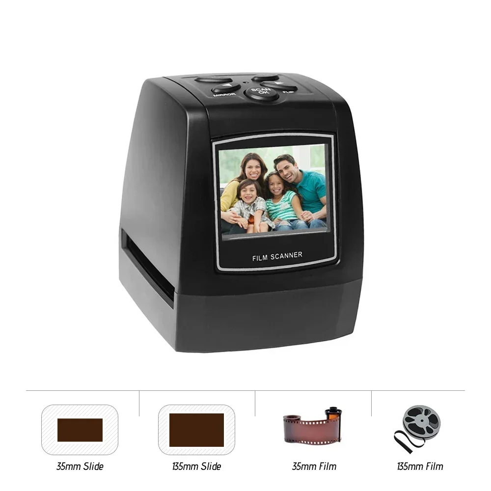 New! Protable Negative Film Scanner 35/135mm Slide Film Converter Photo Digital Image Viewer with 2.4" LCD Build-in Editing