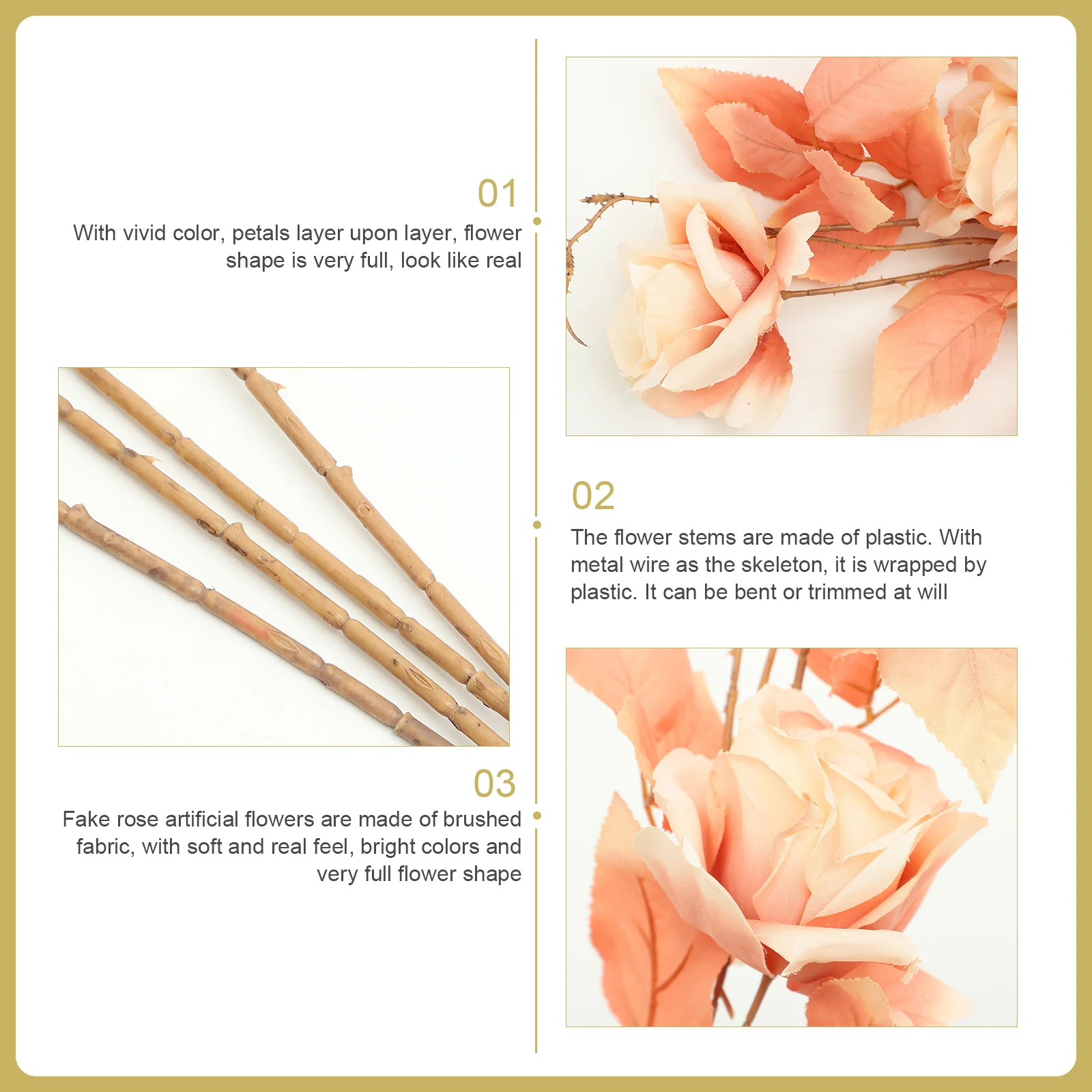 

4 Pcs Simulated Flower Material Flowers Faux Sunflowers Artificial Wedding Decor Rose Bride