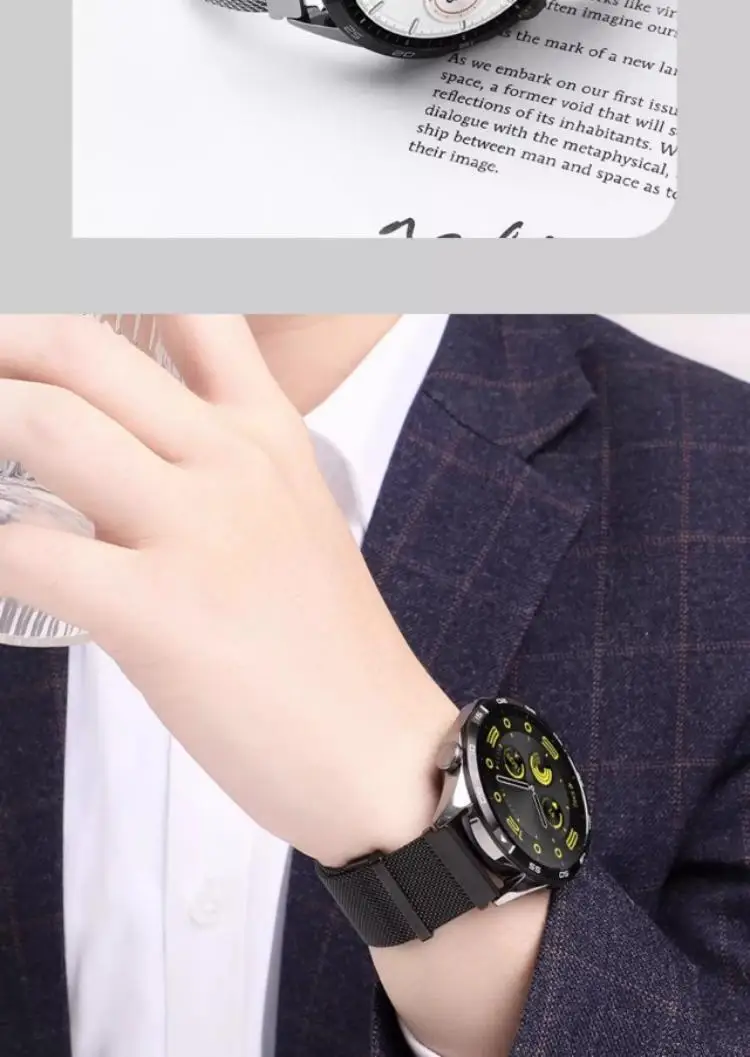 20mm 22mm Huawei Milanese steel strap magnetic strap for Huawei GT5pro GT5 Huawei GT4pro GT4 Huawei GT3pro GT3 watch strap