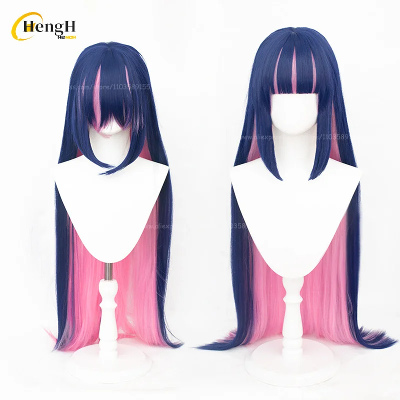 120cm Long Stocking Anarchy Synthetic Anime Mixed Colors Straight Hair Cosplay Wig With Hairpin Heat Resistant Hair Party Wigs