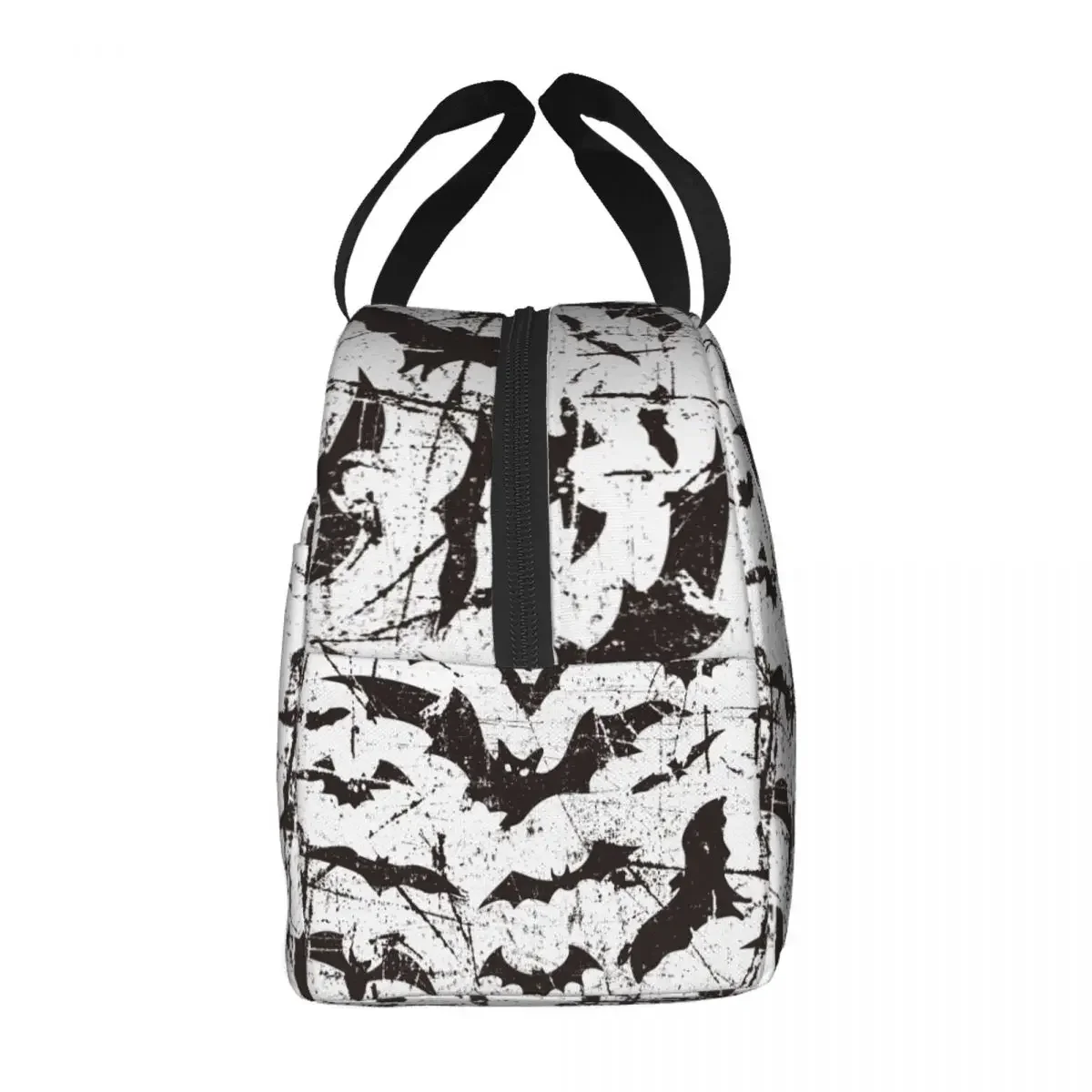 Halloween Bats Lunch Bag Portable Insulated Canvas Cooler Thermal Food Picnic Tote for Women Girl