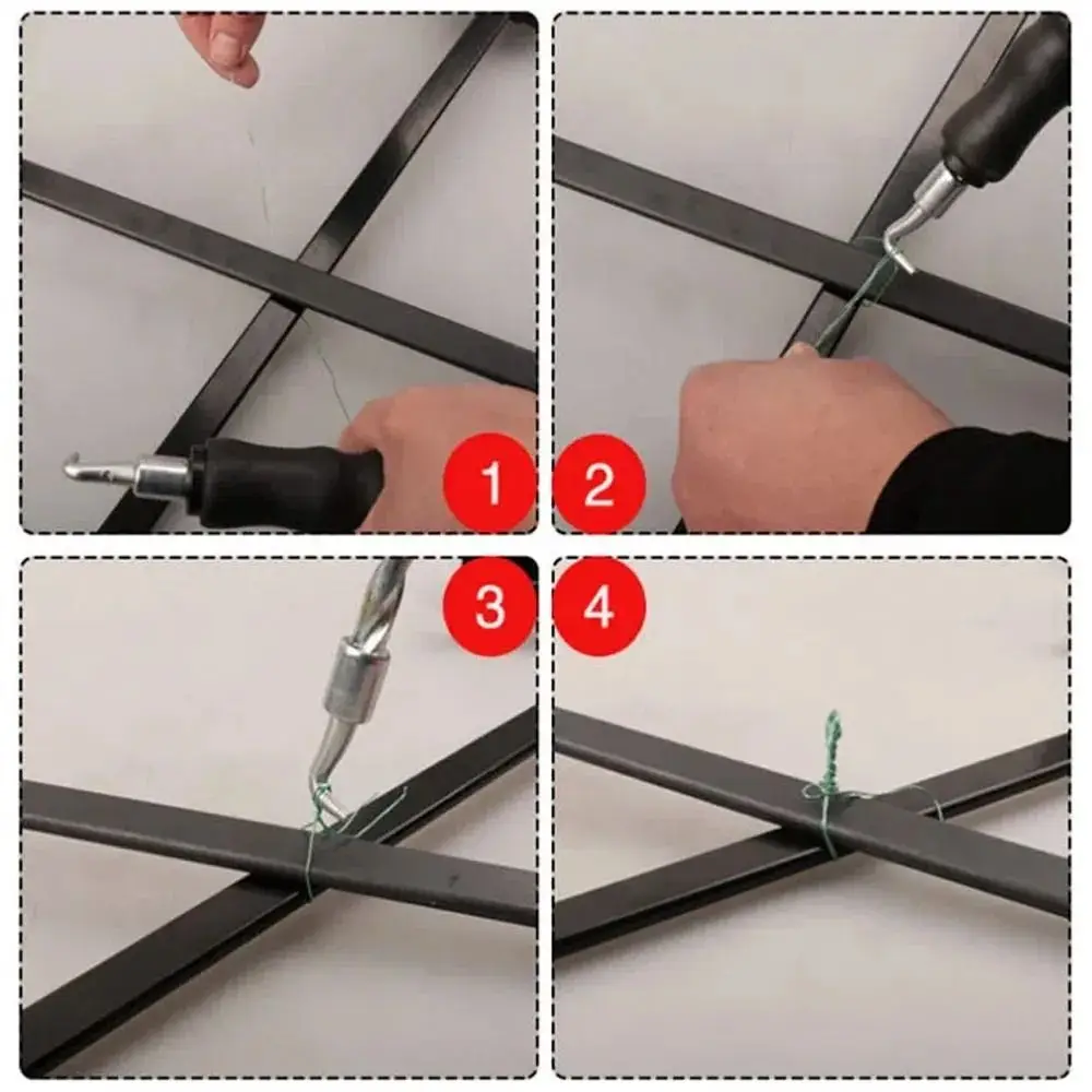New 260mm Rebar Tie Wire Twister Hand Tools Steel Rebar Tying Steel Hook Scalable Automatic Rebar Straight Hook Construction