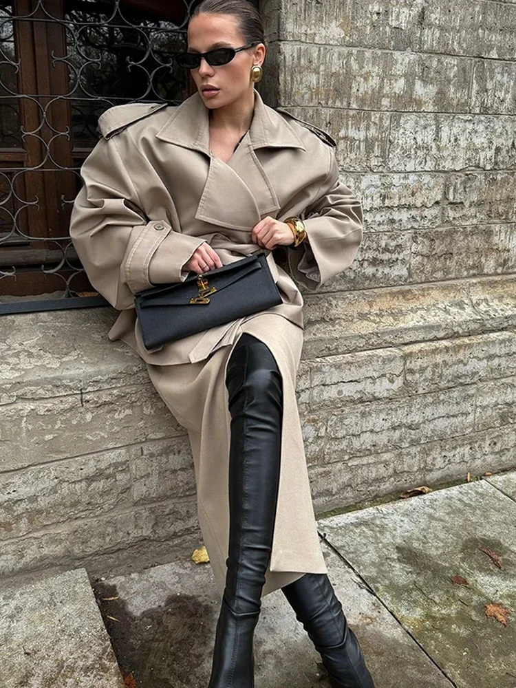 سترة واقية نسائية برباط علوي أنيقة وياقة على شكل طية صدر وأكمام طويلة وكتف عريض معاطف مقصوصة لخريف 2025 سترة يومية أنيقة للتنقل #3