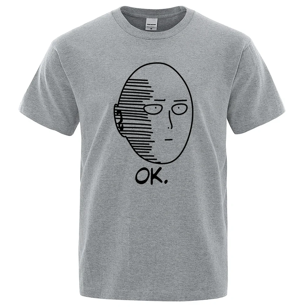 One Punch Man Saitama Sensei Mens T Shirt Fashion Funny Short Sleeve Summer Oversized Clothing Cotton Anime Breathable T-Shirts