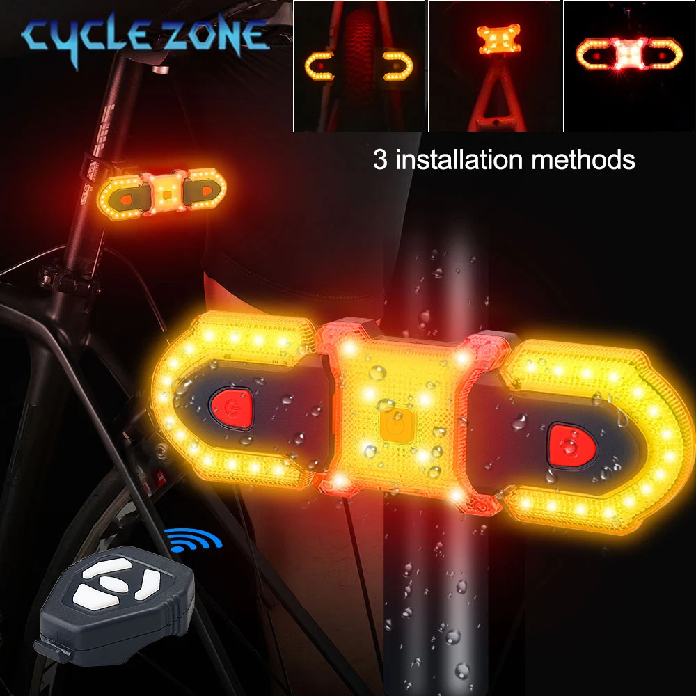 

Bike Rear Light LED Bicycle Wireless Remote Control Turn Signal Taillight Night Riding Safety Warning Lamp Cycling Accessories