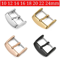 Watch Band Metal Buckle 10 12 14 16 18 20 22 24mm Strap Button Silver Black Rose Gold Stainless Steel Matte Polished Clasp