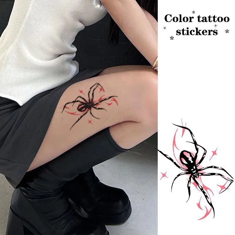 Spider Temporary Tattoo Sticker, Waterproof Magic Tattoo, Lasts To 15 Days Fake Tattoo, Semi Permanent Tattoo