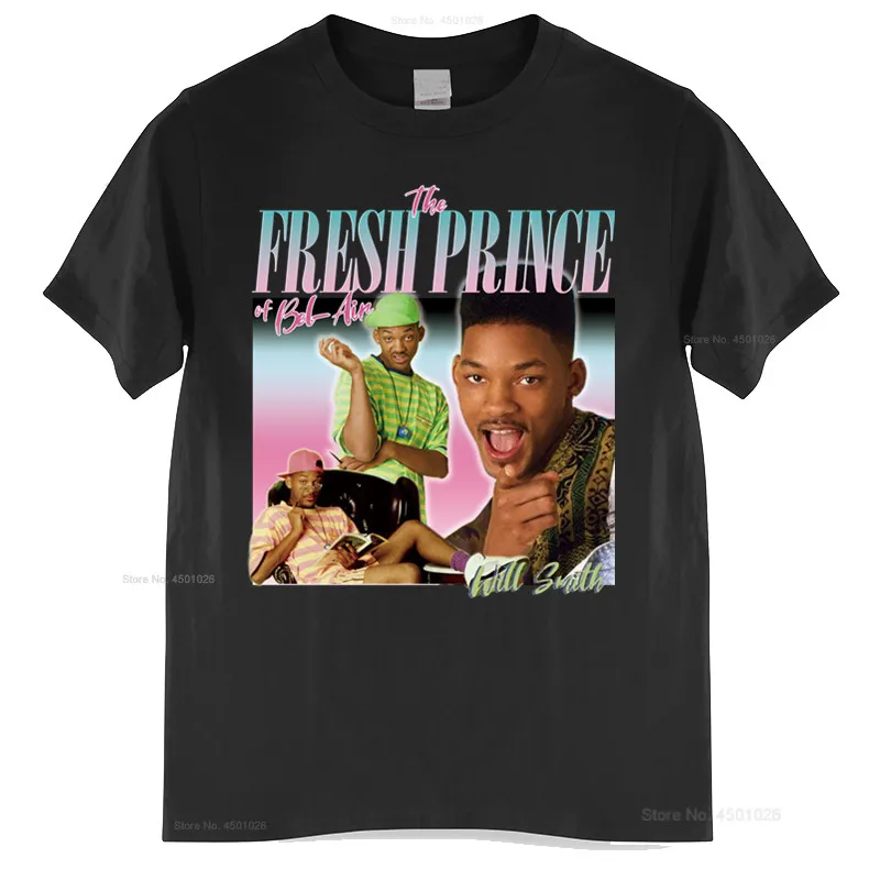 Camiseta fresca del Príncipe de Bel Air, Camiseta de algodón para hombre, camiseta de moda de verano para hombre, talla europea