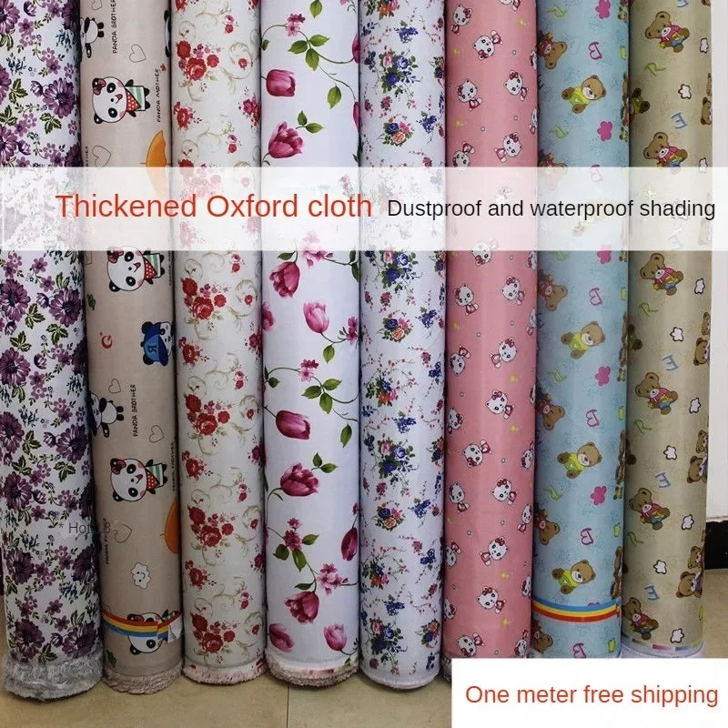 Waterproof Fabric Per Meter Silver Coated for Umbrella Cover Curtain Awnings Sewing Oxford Print Cloth Sunscreen Wearable Anime