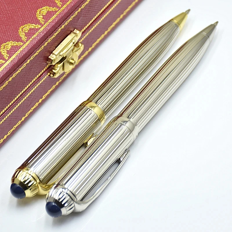 High Quality R Series Ca Ballpoint Pen Silver Metal Gridding Office School Stationery Writing Smooth Ball Pen With Gem In Top