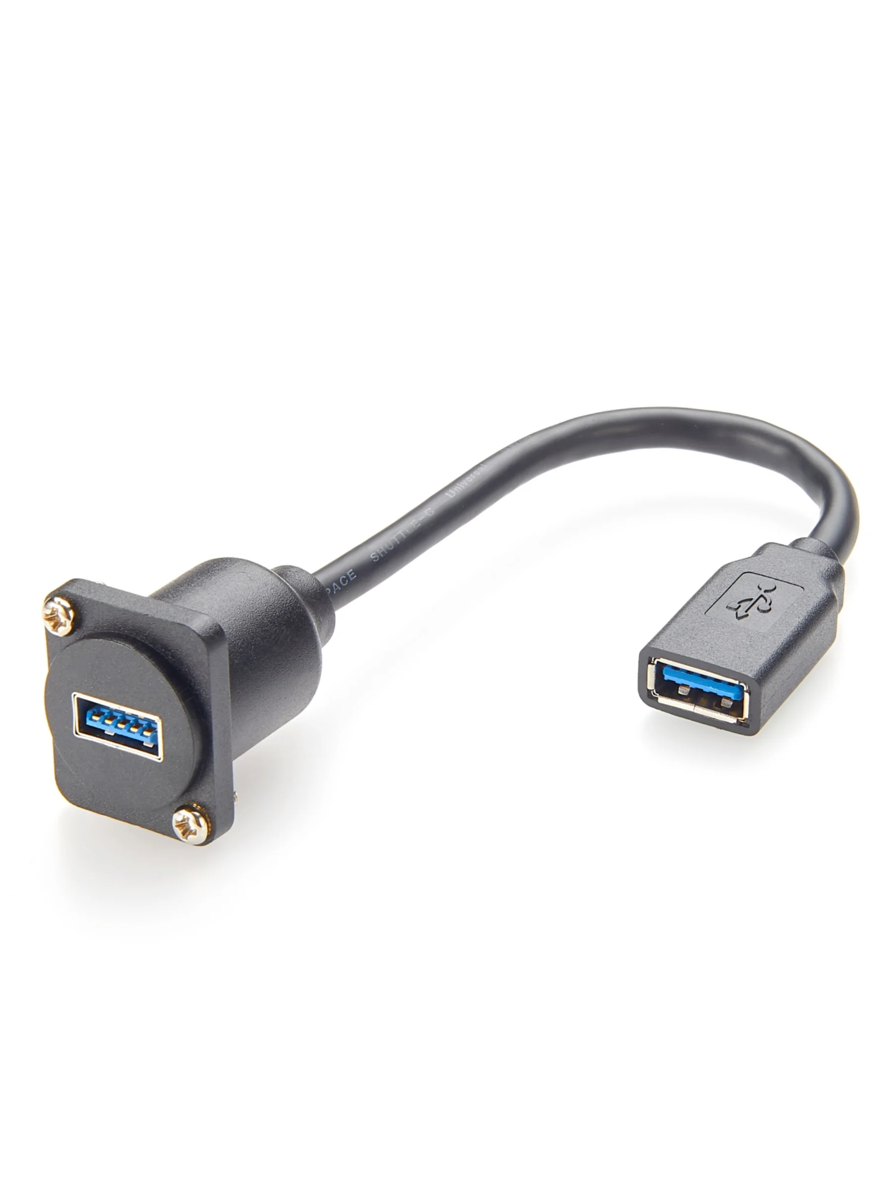 Adaptateur de montage sur panneau USB 3.0 USB A femelle à femelle, câble d'extension de connecteur de panneau de sortie type D/XLR, montage sur panneau USB 3.0 5 Gbps