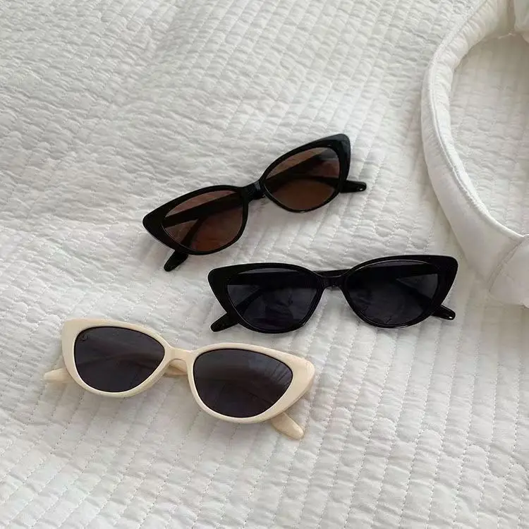 High-end Retro All-match Cat's Eye Pink Sunglasses Women's Online Trendy Sunglasses Niche Sunscreen Face Showing Small Frame Fas