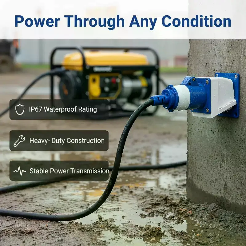 220V 16A 3 Pin Industrial Waterproof Plugs/Socket Male/Female Connector IP44 2P For Caravan Motorhome Trailer Truck Yacht