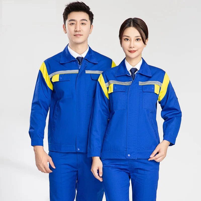 

Anti-static Work Clothing Set Mens Long Sleeve Auto Repair Factory Working Uniform Gas Station Workwear For Men Work Coverall4xl