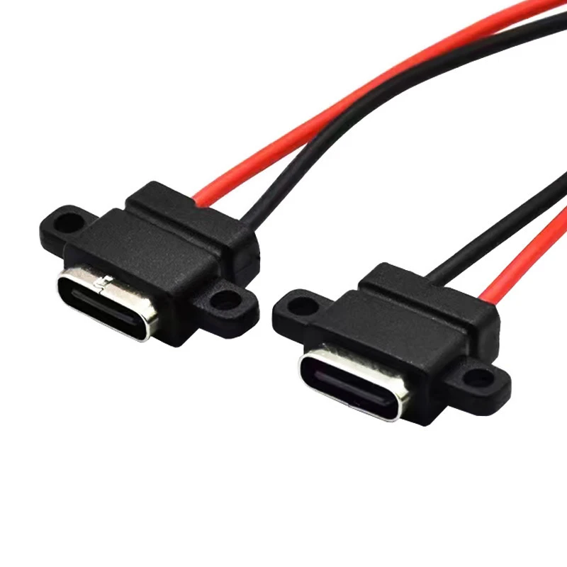 1/5/10PCS USB 3.1 Connector Type-C 2Pin SMD SMT Welding Wire Female Waterproof Socket Fast Charging Port