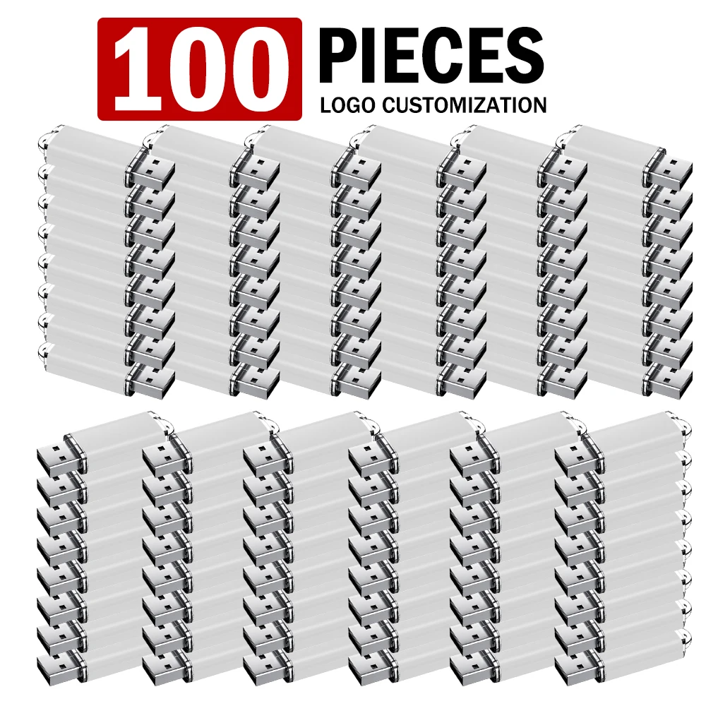 100PCS/lot Metal 2.0 Memory Stick Pendrive 4GB 8GB 16GB 32GB Usb Flash Drive 64GB Business gift Pen Drive Free Customized Logo