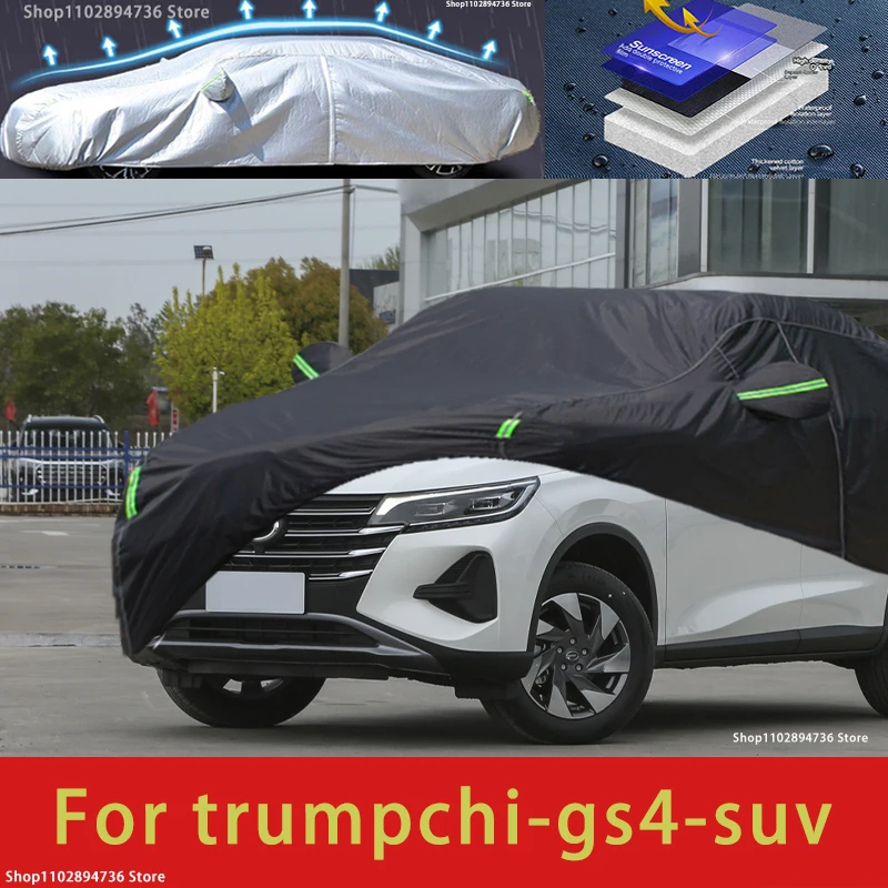 

For Trumpchi GS4 Fit Outdoor Protection Car Covers Snow Cover Sunshade Waterproof Dustproof Exterior black car cover