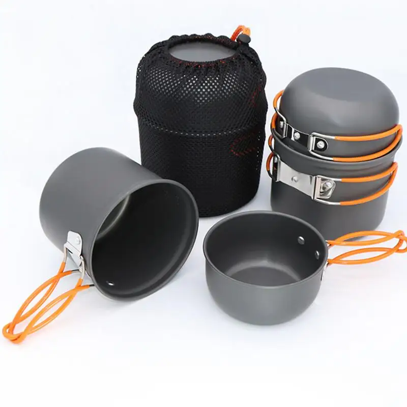 Camping Pot Set Camp Cook Set Pots And Pans Cooking Utensils Portable Camping Pots Camping Cookware Stackable Pot Camping