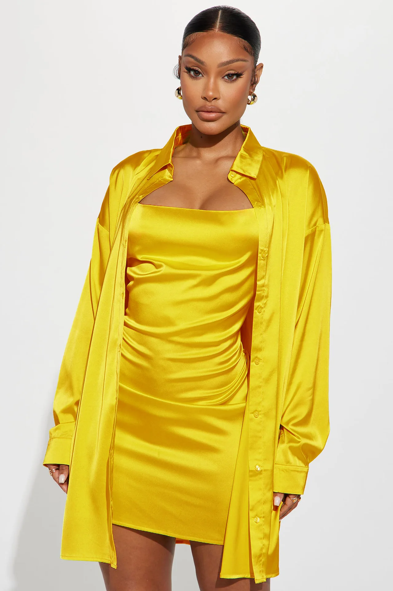 Robe à enfiler imbibée pour femme, veste à manches longues décontractée confortable, satin mince, ensemble deux pièces sexy pour femme, mode automne