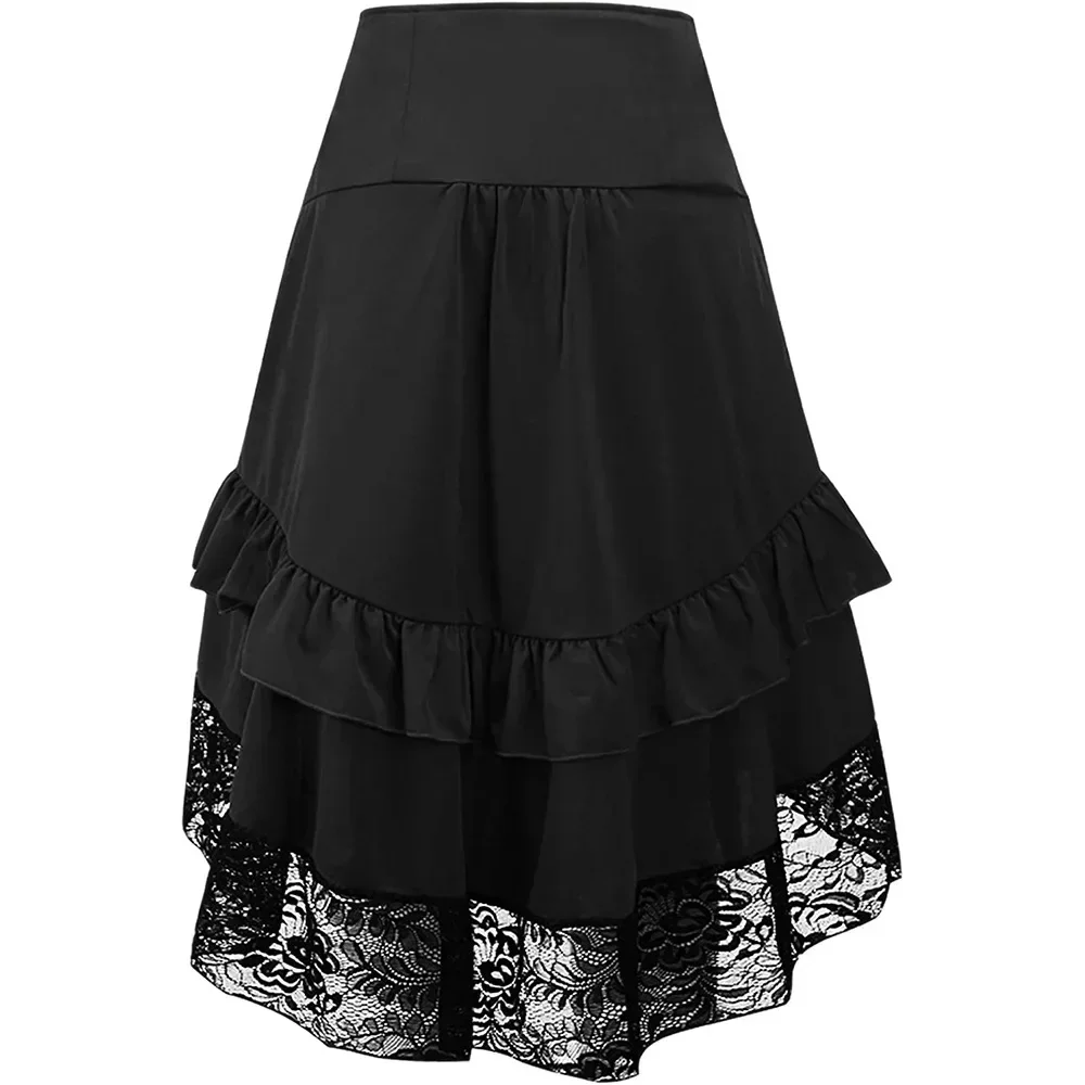 Новая кружевная лоскутная юбка в стиле ретро в готическом стиле в стиле стимпанк середины века