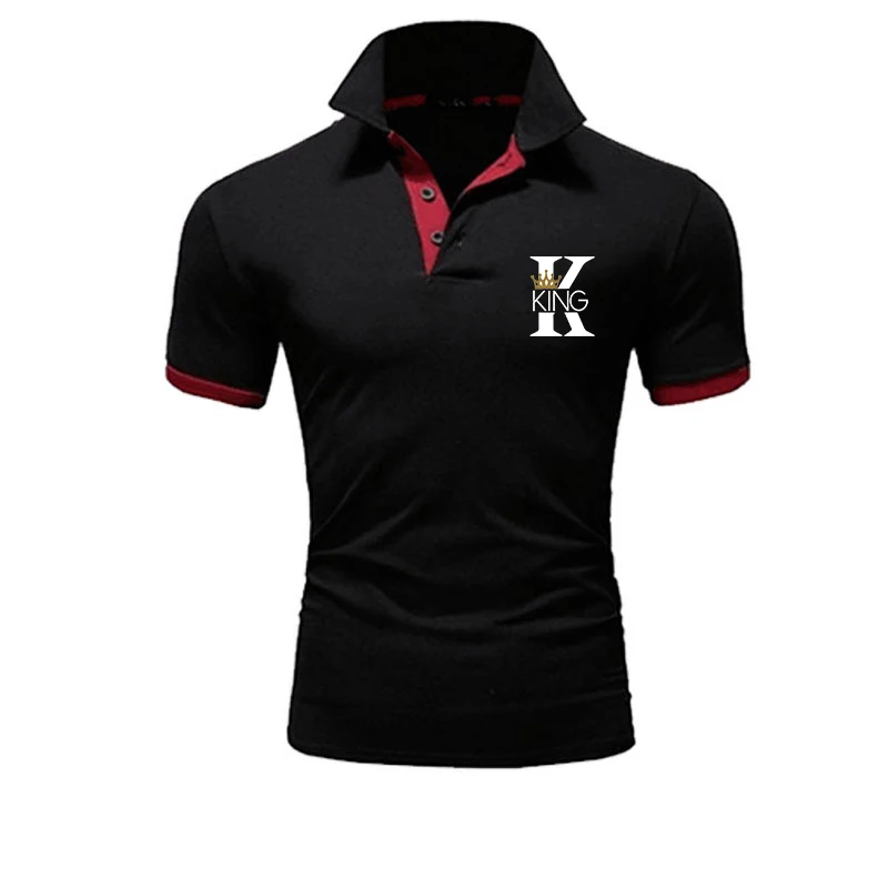 2024 Summer King Men's Fashion T-shirt Personality Cultivating Short-sleeved polo Shirt