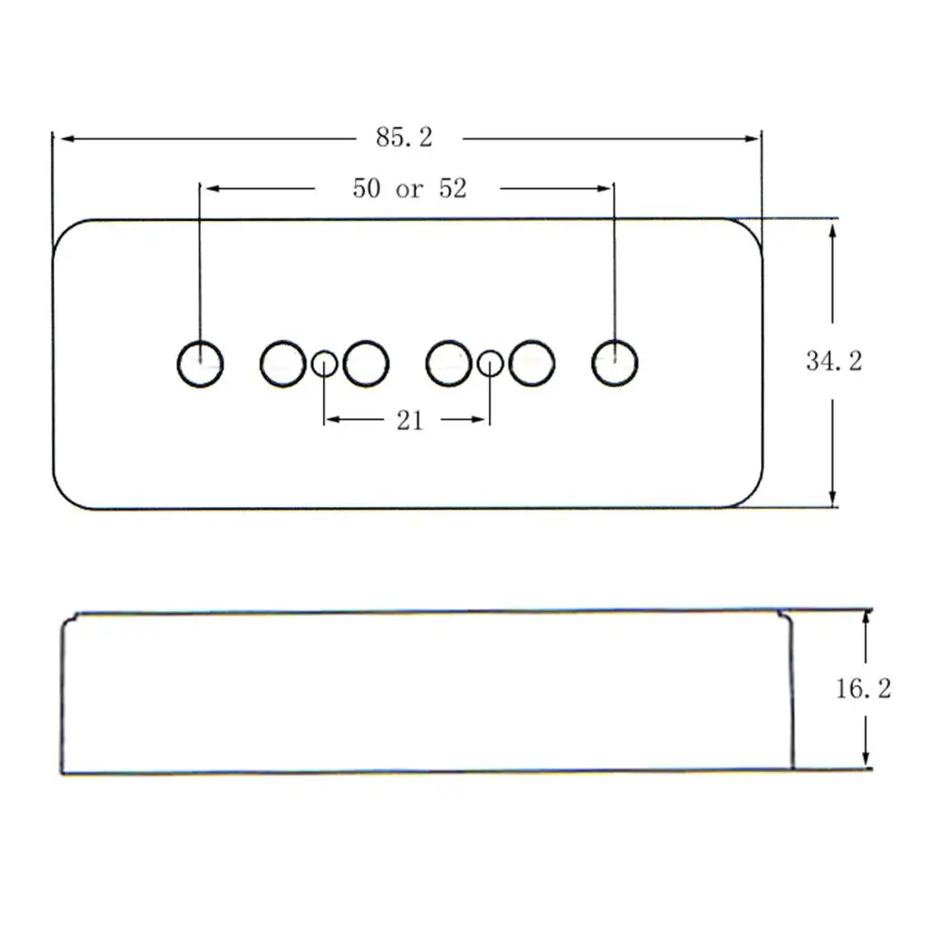 2 Pcs P90 Sopabar Pickup Covers Single Coil 50/52mm for