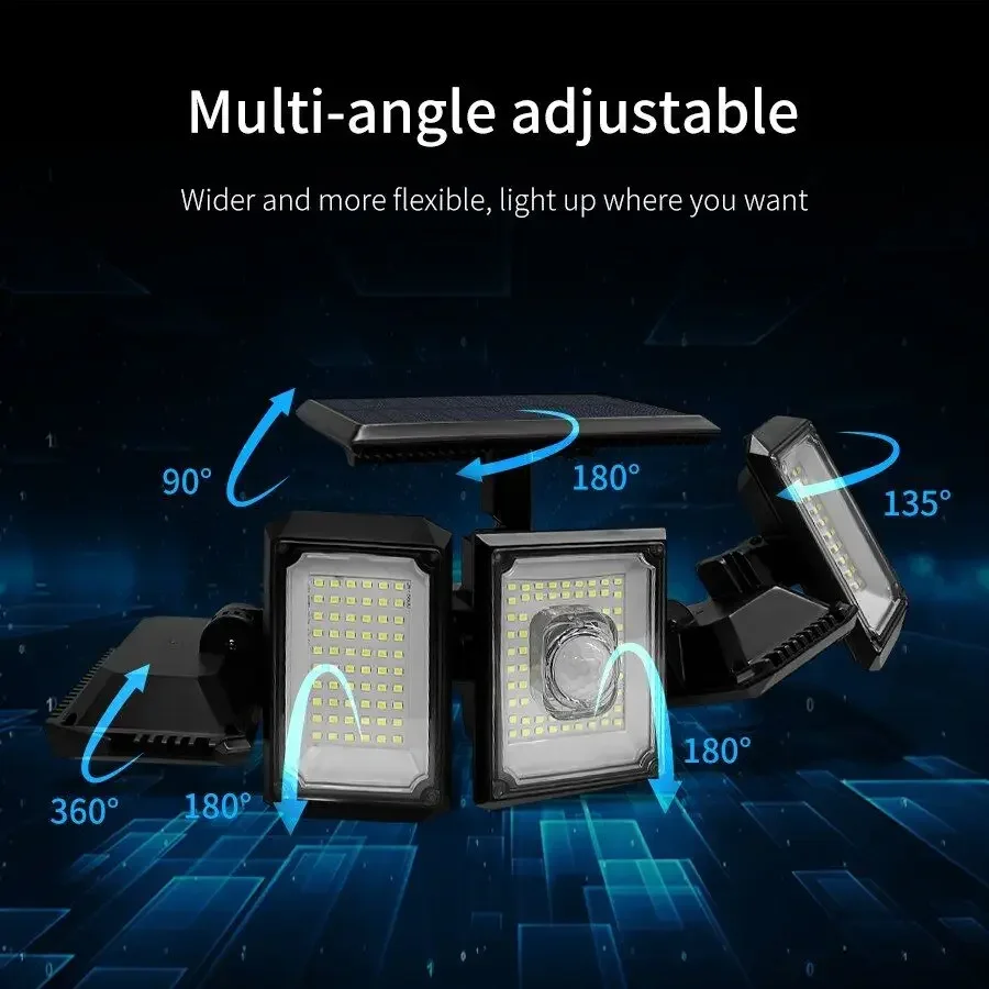 Outdoor Solar Light 300 LED Garden Light LED Motion Sensor Courtyard Wall Light Waterproof Strong Solar Adjustable Spotlight