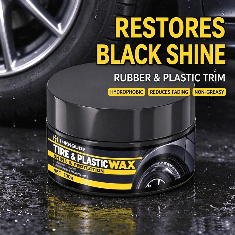 Car tire gloss wax, tire repair and maintenance wax to prevent cracking and aging, restore tire black gloss