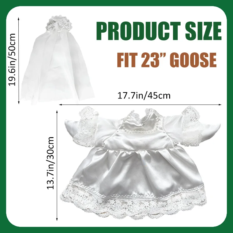 Decorative Outfit for Yard Garden Halloween Party Outdoor Home Display without Goose Cute Wedding Veil Porch Goose Costume Set