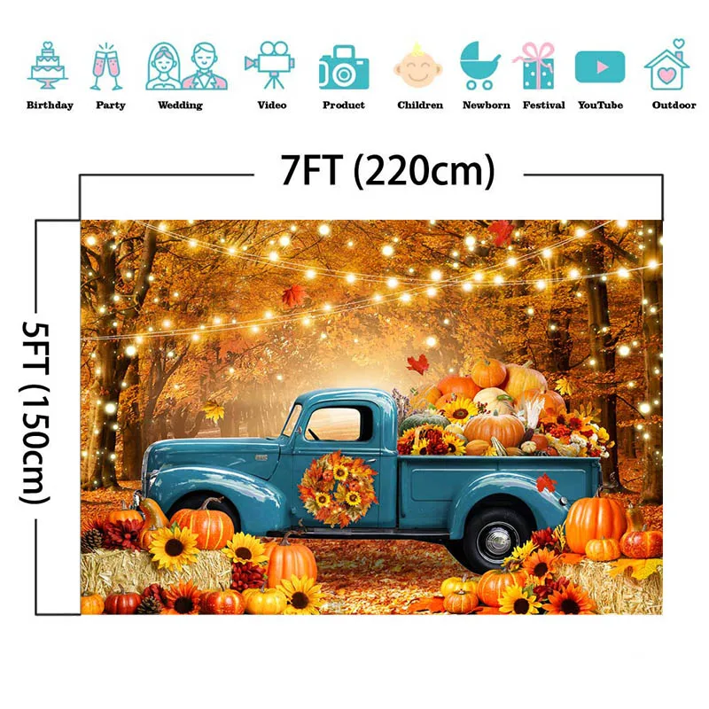 Herbst Ahornblatt Wald Fotografie Kulissen Herbst Thanksgiving Party Banner Kürbis Ernte Kinder Geburtstag Hintergrund Fototermin