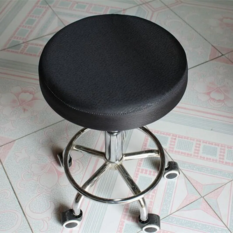 Solid Color Round Chair Cover Stretch Stool Covers Roating Lift Seat Case Removable Chair Protector 35cm Counter Slipcover