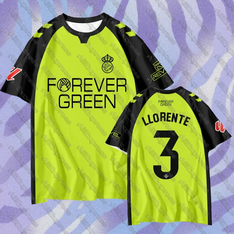 24-25 رويال بيتيس جيرسي أنتوني ملابس كرة القدم لاعب نسخة التجفيف السريع قصيرة الأكمام تي شيرت الرجال والنساء نصف كم