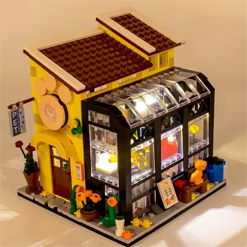 

Creative Building Blocks Flower Bouquet Store House Model City View Coffee Shop Model Puzzle Bricks Children Toys For Kids Gifts