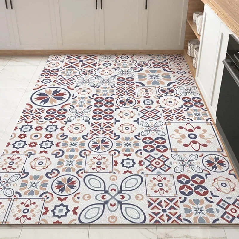 Decoration Kitchen Floor Mat Anti-fouling Oil-proof Waterproof PVC Carpet Easy Clean Balcony Non-slip Soft Rug ковер Tapis 러그