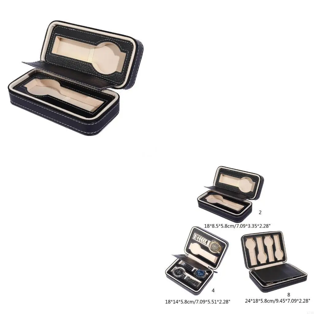 

Travel Jewelry Box Leather Watch Storage Organizer-Case for Men Women Jewellery