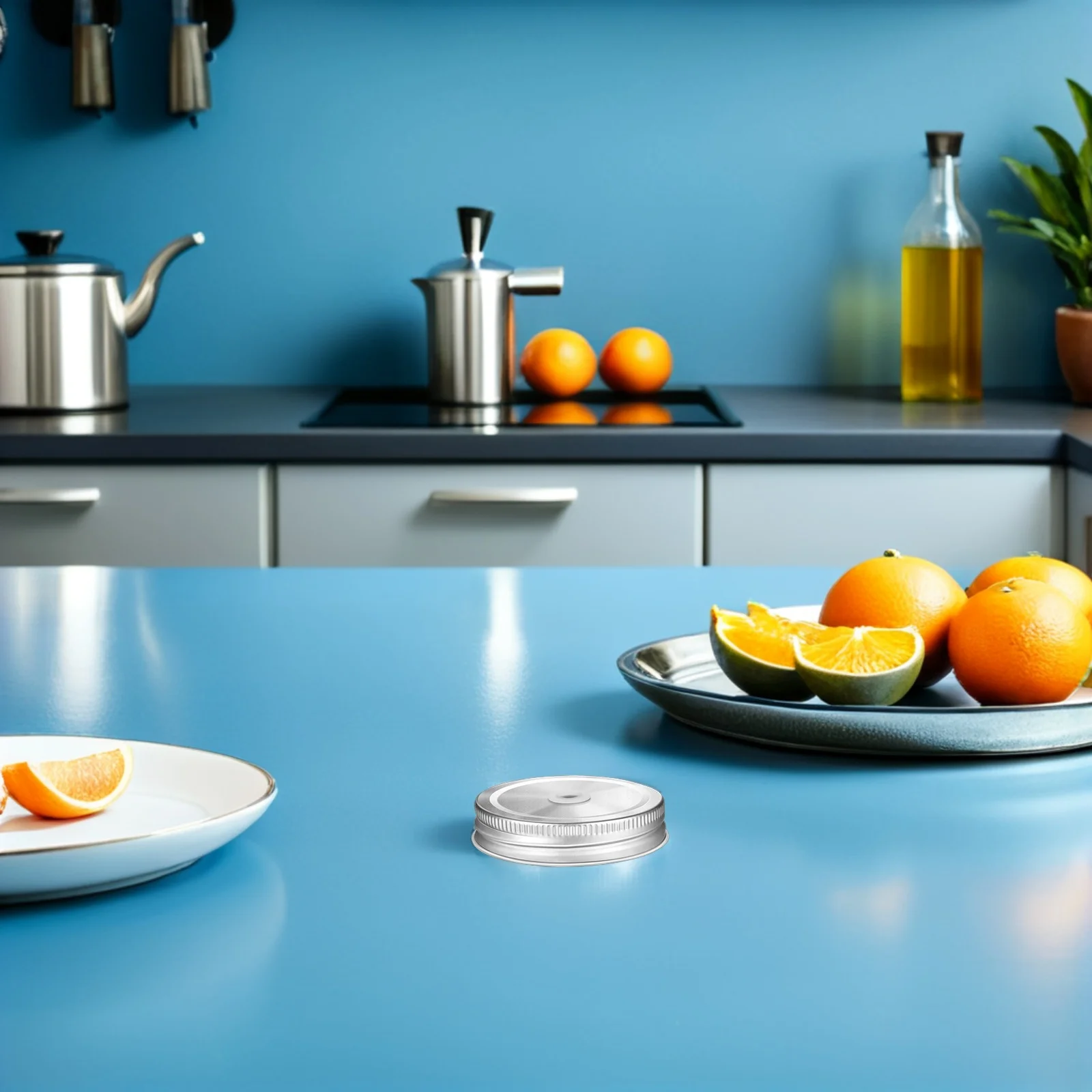 

2pcs Stainless Steel Straw Lids Round Leak Proof Can Cover For Drinking Jar Canning Accessory Storage Tank Lid With Hole