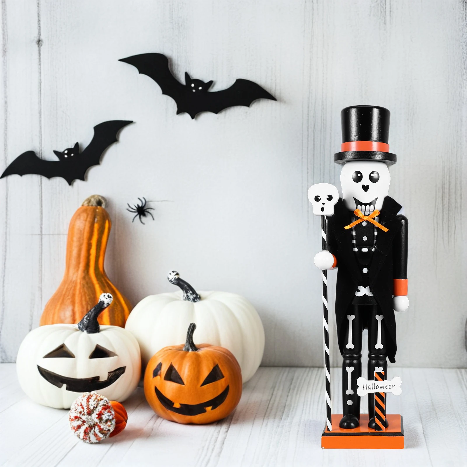

Halloween Nutcracker Party Decorations Supplies Baby Toys Horror Wood Soldier Ornaments