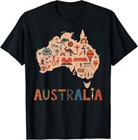 Australia Map Boomerang Kangaroo Koala Travel Souvenir Gift T-Shirt Graphic T Shirts Casual Short Sleeve Camisas