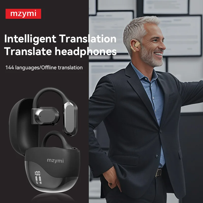 

mzymi M62 Wireless Earbuds With Translate APP Earclip Bluetooth5.3 Noise Cancelling Headphones Hifi Sound Sports Headset