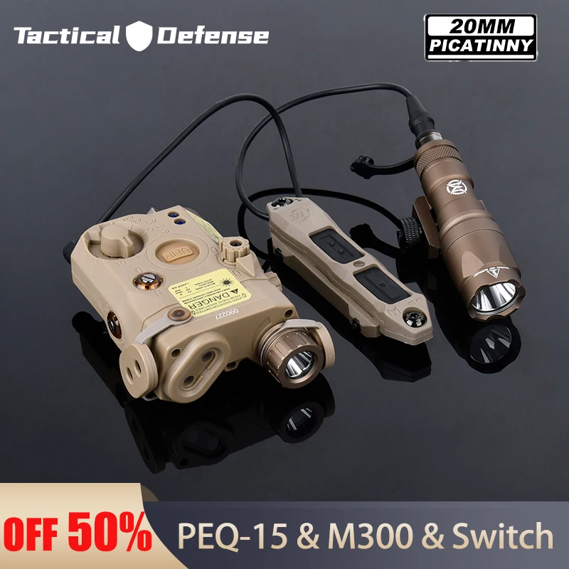 Tactical PEQ 15 SF M300A M600C Flashlight Airsoft Pistol Gun Equipments Milita High Power Red Dot Green Blue Laser Accsesories