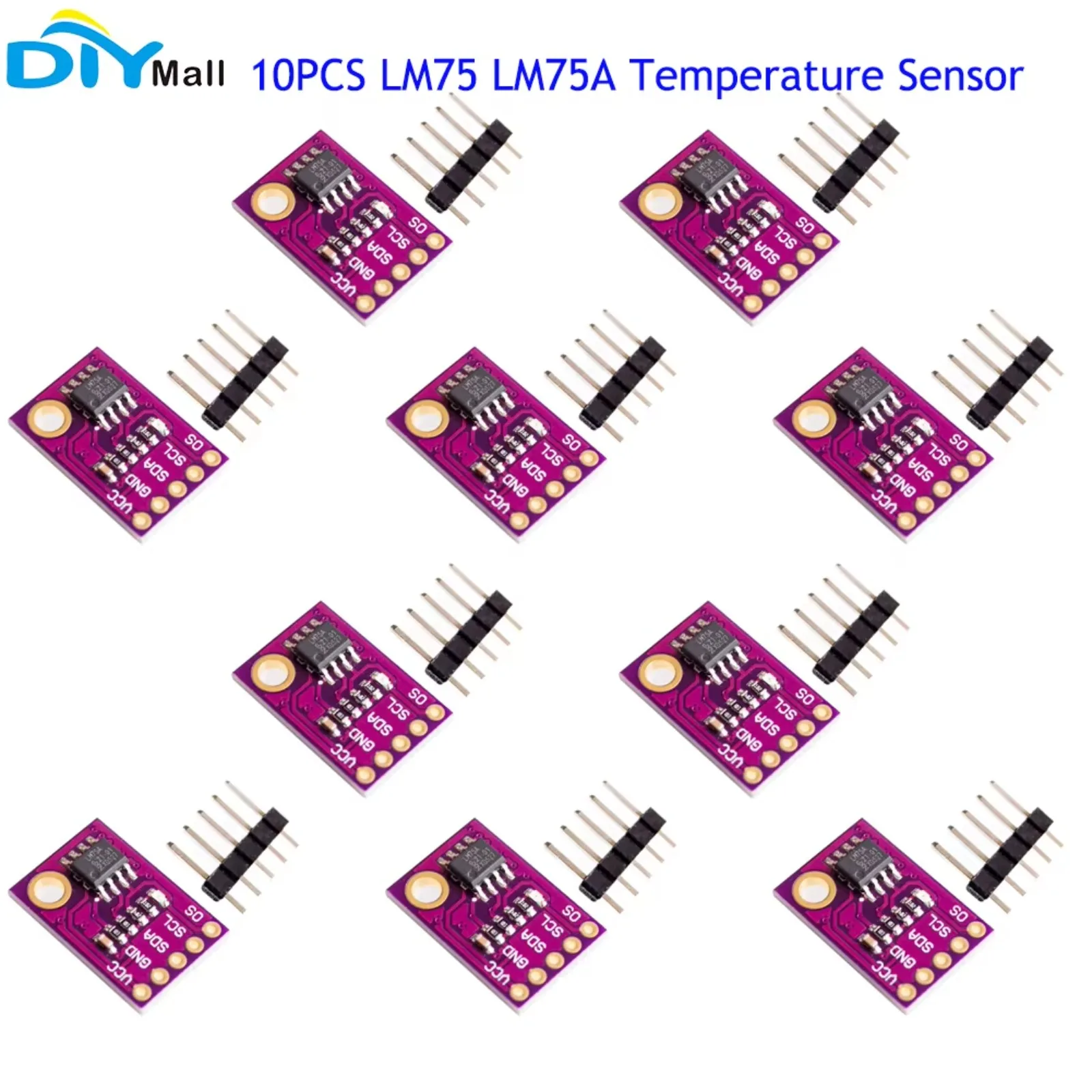 10PCS LM75 LM75A Temperature Sensor High Speed I2C Interface High Precision Development Board Module CJMCU-75