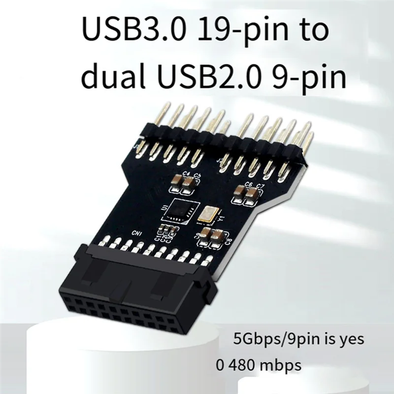 USB 2.0 9-Pin Header Splitter Adapter 1 To 2 Extension For Motherboard Dual USB Hub Connectors For RGB Fans-N36R