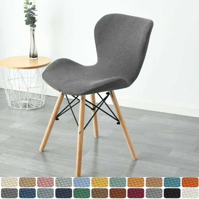 1/4szt Polar Fleece Curved Butterfly Chair Cover Nowoczesny prosty rozciągliwy pokrowiec na krzesło w jednolitym kolorze Trwałe pokrowce na krzesła do domu