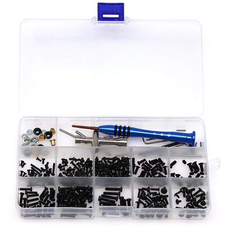 RC Car Tool & Metal Screws Nuts Box Kit Set Allen Key Machine Wire Bolt Wrench for Wltoys 1/14 144001 Model Toy Part Accessories