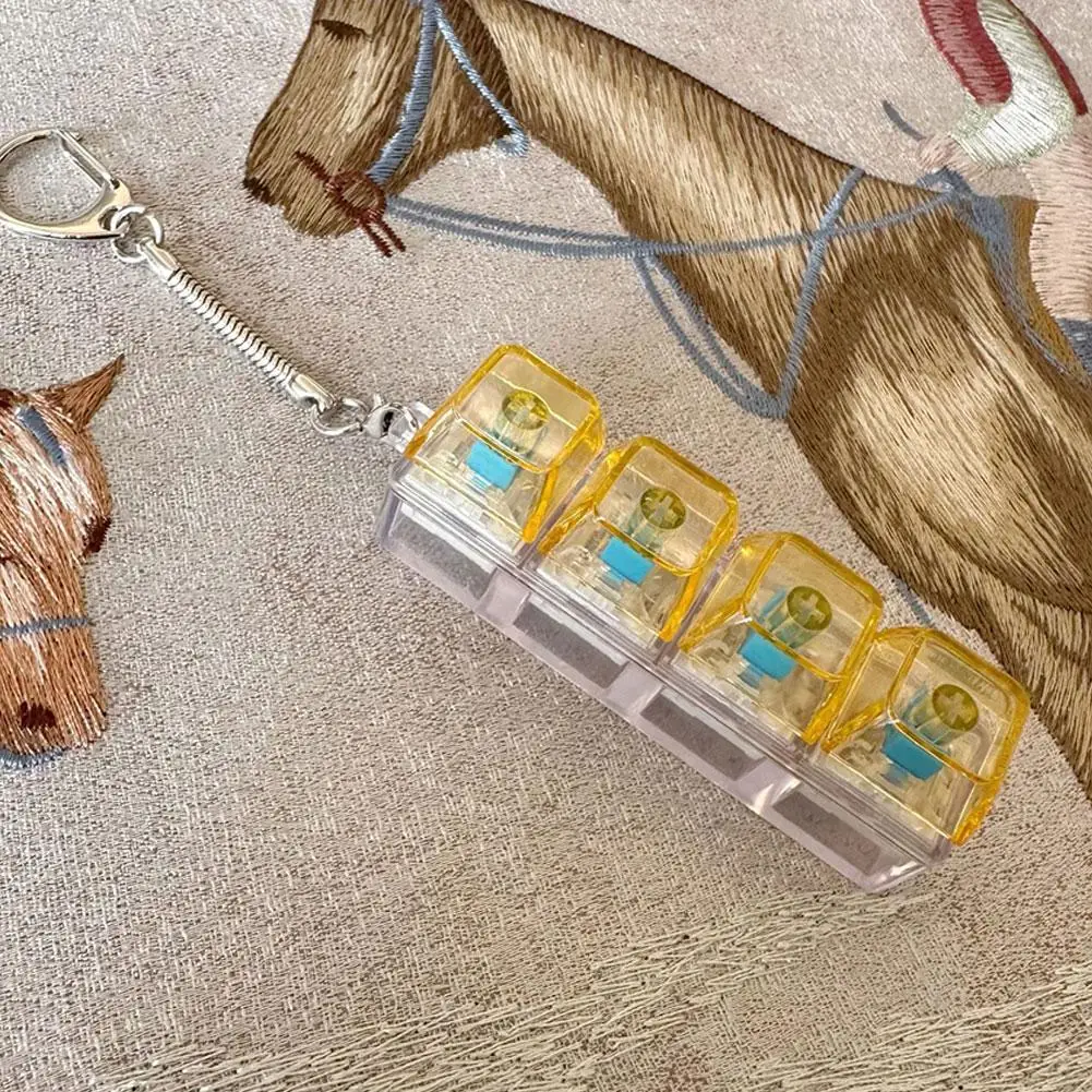 LED Fidget Keycap Toy - Crystal Clicker Sensory Toy for Stress Relief Keyboard Keychain Fidget Gadget For Adults Kids