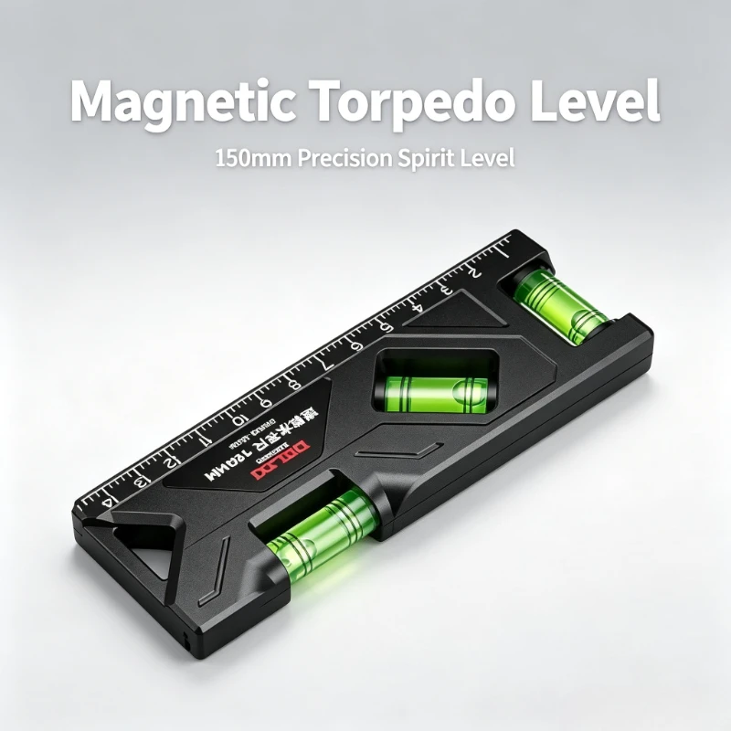 DELIXI Level Strong Magnetic Mini Level Small High Precision Portable Water Dipstick Balance Measure Construction Bubble Level