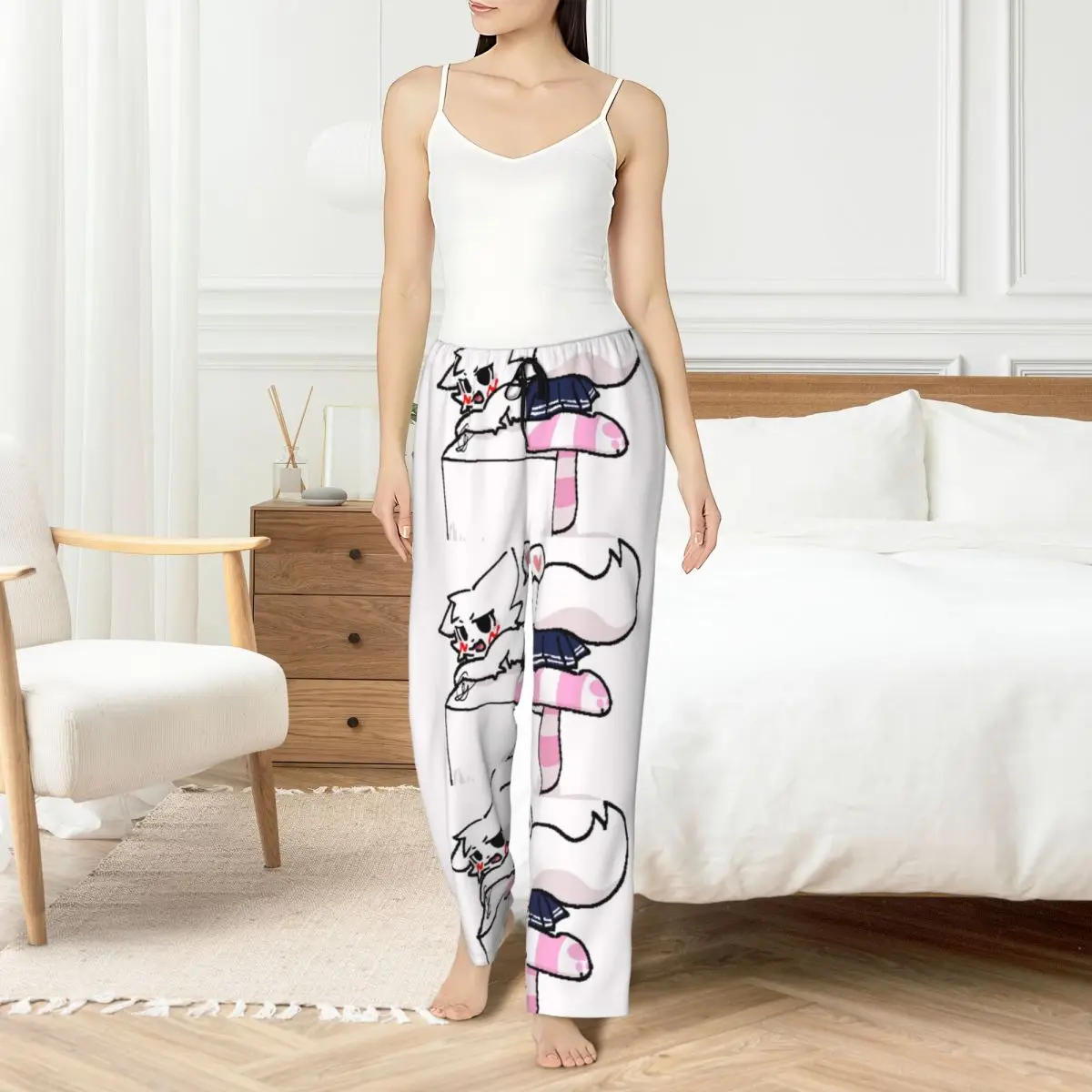 

Custom Print Boykisser Silly Cat Pajama Pants for Women Cute Cartoon Sleep Sleepwear Bottoms with Pockets