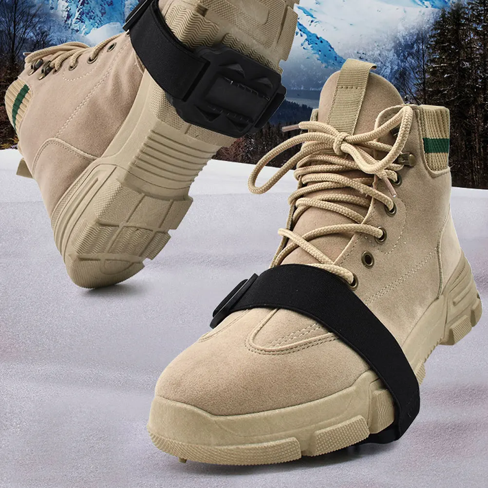 

AntiSlip Ice Grippers Winter Snow Shoes Covers Black Traction Climbing Crampon Spikes Suitable Boots Sports Shoes Lightweight